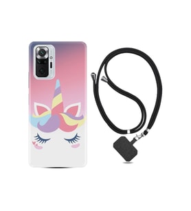 Xiaomi Redmi Note 10 Pro Kılıf Silikon Ipli Boyun Askılı Desenli Sweety Unicorn 1737