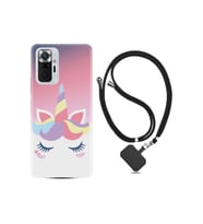 Xiaomi Redmi Note 10 Pro Kılıf Silikon Ipli Boyun Askılı Desenli Sweety Unicorn 1737