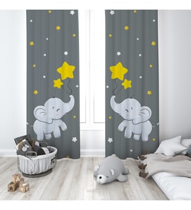Çocuk Odası Dijital Baskılı 135x260cm Tek Kanat Fon Perde Model 00046
