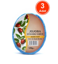Jojoba Özlü Süngerli Sabun Banyo Duş Sabunu 120 G x 3 Adet