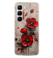 Infinix Hot 60 Kılıf Boutique Baskılı Resimli Kırmızı Çiçek Pcode -098