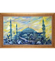 EV İŞYERİ OFİS İÇİN ALTIN ÇERÇEVELİ PASPARTULU TABLO VB481