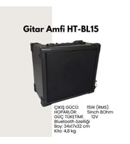 High Tone HT-15BL Bluetoothlu Gitar Amfisi (15W)  Kablosuz Müzik Eşliği Çift Girişli Tasarım Güçlü Bass ve Tiz Kontrolü