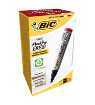 Bic Markör Permanent Kesik Uçlu Kırmızı (12 Li Paket)