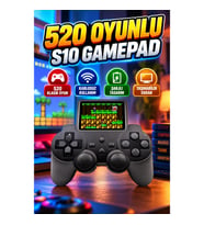 S10 Gamepad 520 Oyunlu Kablosuz Retro Oyun Konsolu El Tipi Taşınabilir Atari