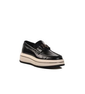Siyah-Beyaz Hakiki Deri Erkek Sneaker 152-21108 M