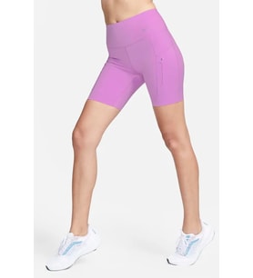 Nike Dri Fit Go Mr 8 İn Womens Tight Fermuar Cepli Kadın Antreman Taytı Lila