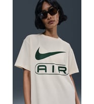 Nike Sportswear Air Loose Fit T-shirt Kadın Bol Kesim Pamuklu Tişört Krem