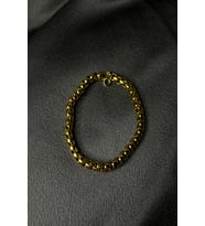 Örgü Tasarım Gold Altın Renk 6.5mm 316L Çelik Zincir 20cm Bileklik