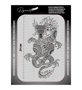 Dragon Ejderha Mandala Motif Iron Press Tekstil Ütü İle Yapışan Transfer Baskı Kağıdı DTF BASKI