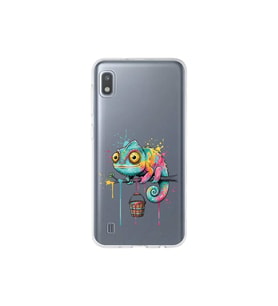 Samsung Galaxy A10 ile Uyumlu Splash Bukalemun Tasarımlı Şeffaf Silikon Kılıf