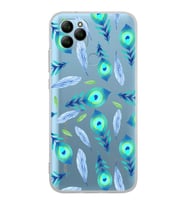 PrintiFy General Mobile  GM 21 ile Uyumlu 1mm Slim Fit Nazar Boncuğu 3 Baskılı Şeffaf  Kılıf