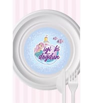 Deniz Kızı Konseptli Tabak Sticker (Etiket) 15'li * Yapışkanlı Kağıt