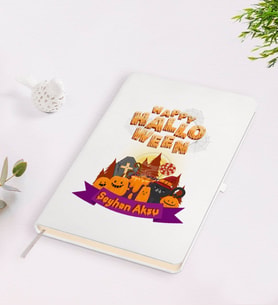 BK Gift Kişiye Özel Happy Halloween Tasarımlı Beyaz Defter-18