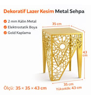 Dekoratif Sehpa Lüx Metal Sehpa (Gold)