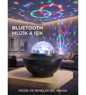 Bluetooth Hoparlörlü RGB Disko Işığı Müzikli Parti Lambası USB TF Kart Destekli
