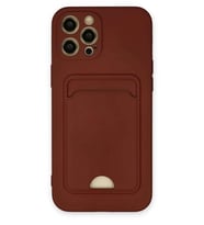 iPhone 12 Pro Max Kılıf Kelvin Kartvizitli Silikon - Bordo