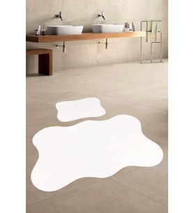 Anatolia 2'li Krem 80x140 + 50x70 cm Büyük Ebat Banyo Paspası Seti Kaymaz Taban