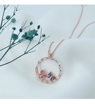 Taşlı Kelebek Kolye (Rose - Gold)