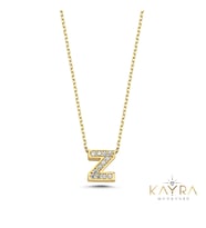 Taşlı Z Harfli Altın Kolye BM107