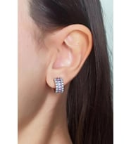 Kadın Vip Seri Baget Zirkon Taşlı Sedefli Minimal Model Çivili 2'li Set Küpe