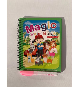 SEVİMLİ KÖPEKLER Magic Book Eğitici İngilizce Sihirli Boyama Kitabı Su Kalemi Water Painting Yeşil