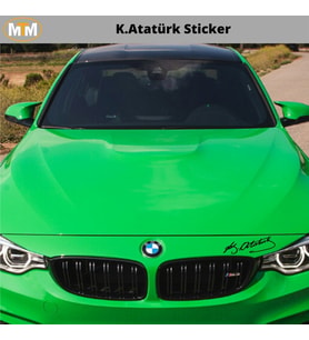 Kemal Atatürk Oto Sticker 15 CM