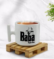 BK Gift Kişiye Özel Baba Godfather Tasarımlı T Kulplu Beyaz Middle Kupa Bardak-5