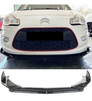 Citroen C3 Ön Lip Parlak Siyah 3 Prç Brabus Kırılmaya Dayanıklı ABS 2011 - 2015