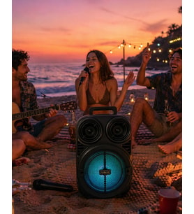Taşınabilir Bluetooth Speaker Mikrofonlu Karaoke Hoparlör RGB Işıklı 6.5 İnç Güçlü Ses