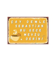 Çay Demle Sebastian Yazılı Ahşap Duvar Posteri
