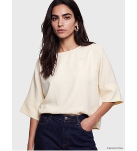 LCW Vision Sarı Bisiklet Yaka Oversize Bluz