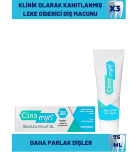 Clinomyn Fresh Temizleme Parlatma Diş Beyazlatan ve Parlatan Diş Macunu 75 ml x 3 Adet