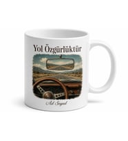 Klasik Araba Direksiyonu Dikiz Aynası Nostaljik Yolculuk Kupa Bardak Hediye