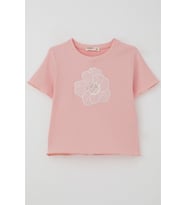 Breeze Kız Çocuk Tişört Tül Çiçek Armalı Boncuk Aksesuarlı Kemer Boy 8-14 Yaş, Pembe
