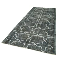 Gri Halı Modern Geometrik Desenli El Dokuma Eskitme Görünümlü Salon Halısı Koridor