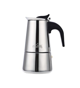 Any Morning FE001-6 Espresso Kahve Makinesi Paslanmaz Çelik İndüksiyonlu Moka Pot 300 Ml (Gümüş)