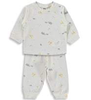 Civil Baby Zürafalı ve Filli 6-18 Ay Pijama Takımı - Ekru