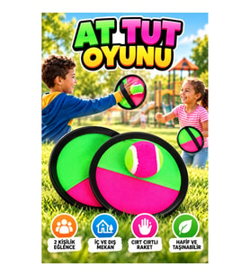 Cırt Cırtlı At Tut Oyunu – 2 Raket 1 Top Yakalama ve Aile Oyun Seti