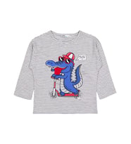 Civil Boys Timsah Baskılı 2-5 Yaş Sweatshirt - Gri