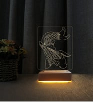 Balık Tasarımlı Lamba Kişiye Özel İsimli 3d Led Masa Lambası Doğum Günü Hediyesi Lamba