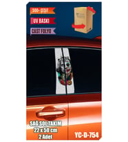 Araç Kapı Direk Kaplama Folyosu Joker Desenli (SAĞ SOL TAKIM) (2 ADET) - 22x50 C (Çok Renkli)