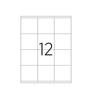 A1 Etiket Lazer Etiket tw-2612 100 A4 Sayfa Lazer Etiket 105 x 48 mm Boyutunda 1 A4 Sayfada 12 Etiket