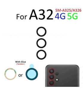 Tkgz Samsung Galaxy A32 Arka Kamera Camı Lens Yapışkanlı