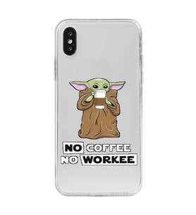 Iphone XS MAX Uyumlu Yoda Coffee Tasarımlı Şeffaf Telefon Kılıfı