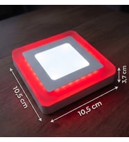 Kare Sıva Üstü Led Spot Armatür 6 watt Çift Renk Üç Kademe Kırmızı Beyaz veya Gece Lambası