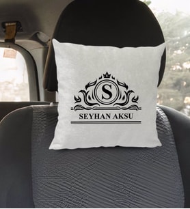 BK Gift Kişiye Özel İsimli Kare Araç Koltuk Yastığı-12