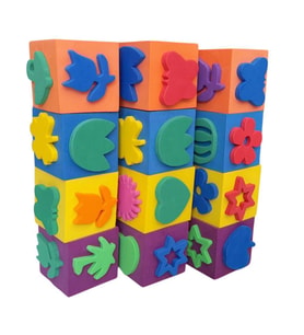 Sünger Baskı Eva Küp 5x5 Cm 12 Adet 1 Paket Artlantis Küp Eva Baskı 1 Paket (Karışık)