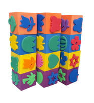 Sünger Baskı Eva Küp 5x5 Cm 12 Adet 1 Paket Artlantis Küp Eva Baskı 1 Paket (Karışık)