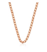 925 Ayar Gümüş Rose Pullu Arpa Zincir Kolye Pembe Altın Kaplama (55 cm)
